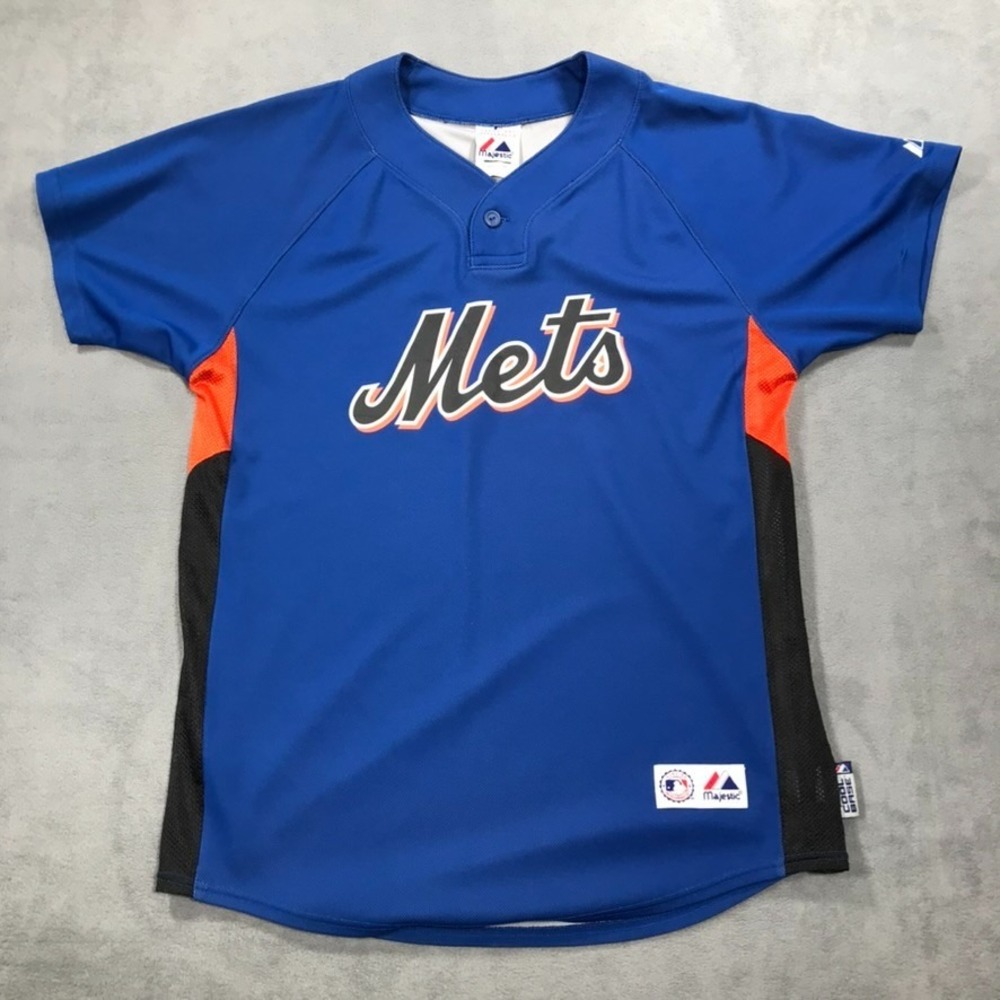 New York Mets David Wright Baseball Jersey Top Youth Boys XL Blue Majestic Kids